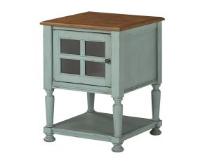 Mirimyn Accent Cabinet in Teal and Brown