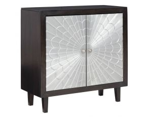 Ronlen Accent Cabinet in Brown and Silver