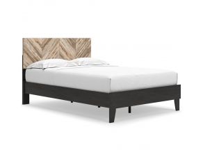 Piperton Full Panel Platform Bed in Black and Brown