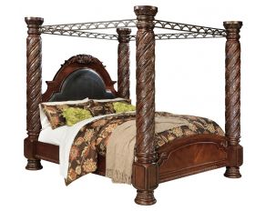 North Shore California King Poster Bed with Canopy in Dark Brown