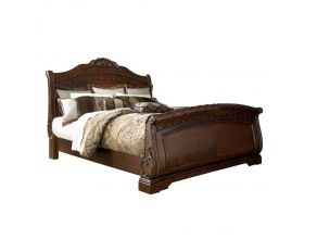 North Shore California King Sleigh Bed in Dark Brown