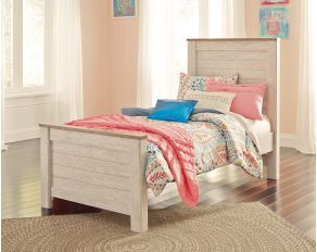 Willowton Twin Panel Bed in Whitewash