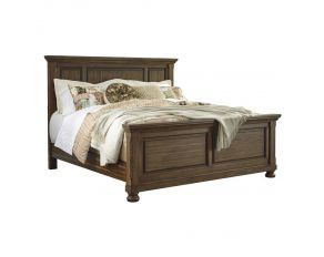 Flynnter Queen Panel Bed in Tobacco Brown