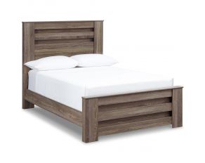 Zelen Full Panel Bed in Warm Gray