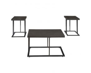 Ashley Furniture Airdon 3Pc Occasional Table Set in Bronze Finish