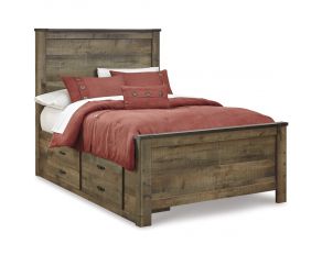 Trinell Full Panel Bed with 2 Storage Drawers in Brown