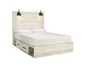 Cambeck Queen Panel Bed with 4 Storage Drawers in Whitewash