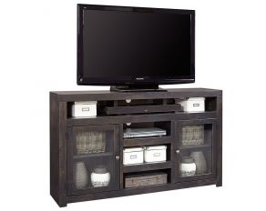 Avery Loft 65 Highboy Console with 2 Doors in Ghost Black