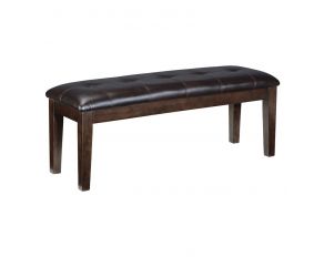 Ashley Furniture Haddigan Large Upholstered Dining Room Bench in Dark Brown