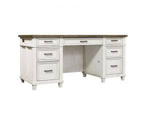Caraway 66 Executive Desk in Aged Ivory