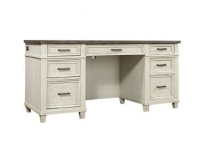 Caraway Farmhouse Credenza Desk in Aged Ivory