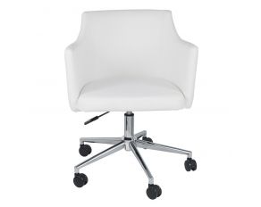 Ashley Furniture Baraga Home Office Swivel Desk Chair in White