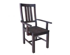 Calandra Slat Back Arm Chairs Vintage Java