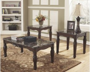 Ashley Furniture North Shore 3Pc Occasional Table Set  in Dark Brown