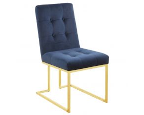 Tufted Back Side Chairs in Ink Blue