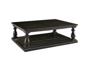 Ashley Furniture Mallacar Rectangular Cocktail Table in Black