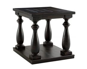 Ashley Furniture Mallacar Rectangular End Table in Black