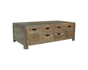 Persia 6 Drawer Storage Coffee Table in Natural Sheesham