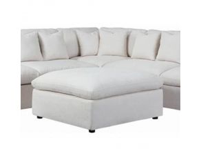 Hobson Cushion Seat Ottoman in Off-White