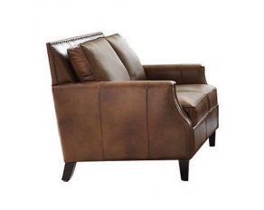 Leaton Upholstered Recessed Arms Loveseat in Brown Sugar
