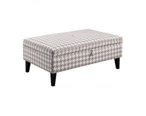 Mcloughlin Upholstered Storage Ottoman in Beige And White