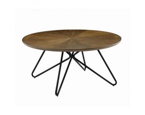 Churchill Round Coffee Table in Dark Brown And Black