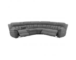 Bahrain 6-piece Upholstered Power Sectional in Charcoal