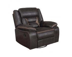 Greer Swivel Glider Recliner in Brown