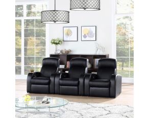 Cyrus 3-Piece 3-Seater Home Theater in Black