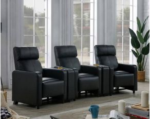 Toohey 5-Piece 3-Seater Home Theater in Black