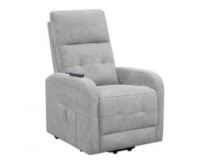 Tufted Upholstered Power Lift Recliner in Grey