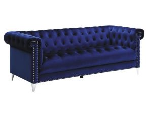 Bleker Tufted Tuxedo Arm Sofa in Blue