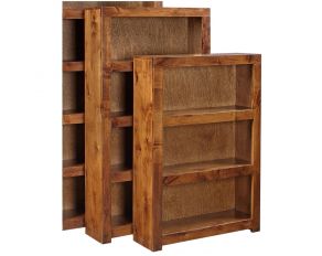 Contemporary Alder 60 inch Bookcase in Fruitwood