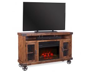 Aspen Home Industrial 62" Fireplace Console in Fruitwood