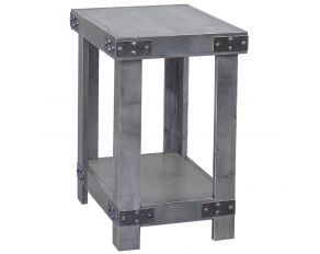 Aspen Home Industrial Chairside Table in Smokey Grey