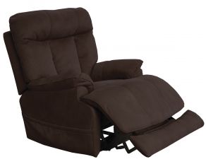 Anders Power Headrest with Lumbar Power Lay Flat Recliner with Heat and Massage and Extended Ottoman in Dark Chocolate