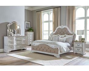 Magnolia Manor Opt Upholstered Bedroom Collections in Antique White Finish