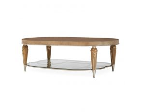 Villa Cherie Oval Cocktail Table in Caramel
