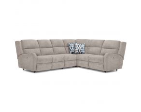 Theory 4 Piece Power Reclining Sectional with Power Headrest in Bravado Birch