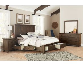 Hudson Valley Panel Storage Bedroom Collections in Chestnut