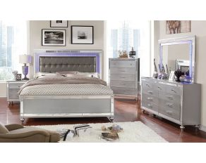 Furniture of America Brachium Bedroom Set in Silver
