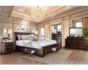 Furniture of America Brandt Storage Bedroom Set in Brown Cherry