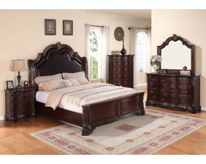 Crown Mark Sheffield Panel Bedroom Set in Brown