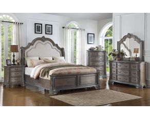 Crown Mark Sheffield Panel Bedroom Set in Antique Grey