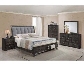 Crown Mark Jaymes Storage Bedroom Set in Grey