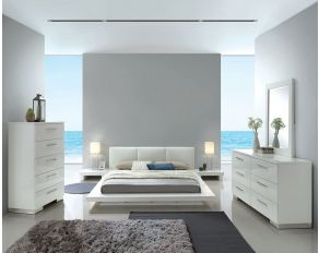 Christie Low Profile Platform Bedroom Collections in White