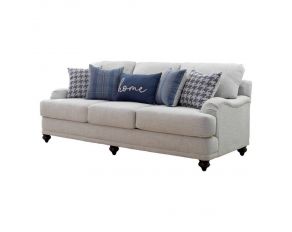 Gwen Recessed Arms Sofa in Light Grey