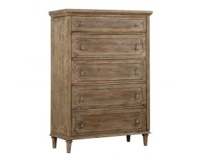 Emerald Home Furnishings Interlude 5 Drawer Chest in Sandstone