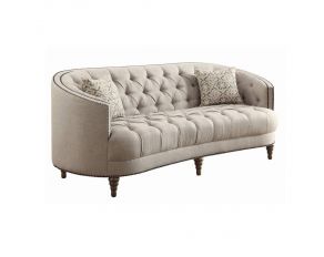 Avonlea Sloped Arm Upholstered Sofa in Trim Grey