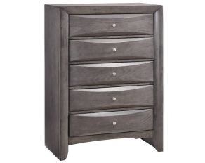 Emily 5 Drawer Chest in Grey Finish